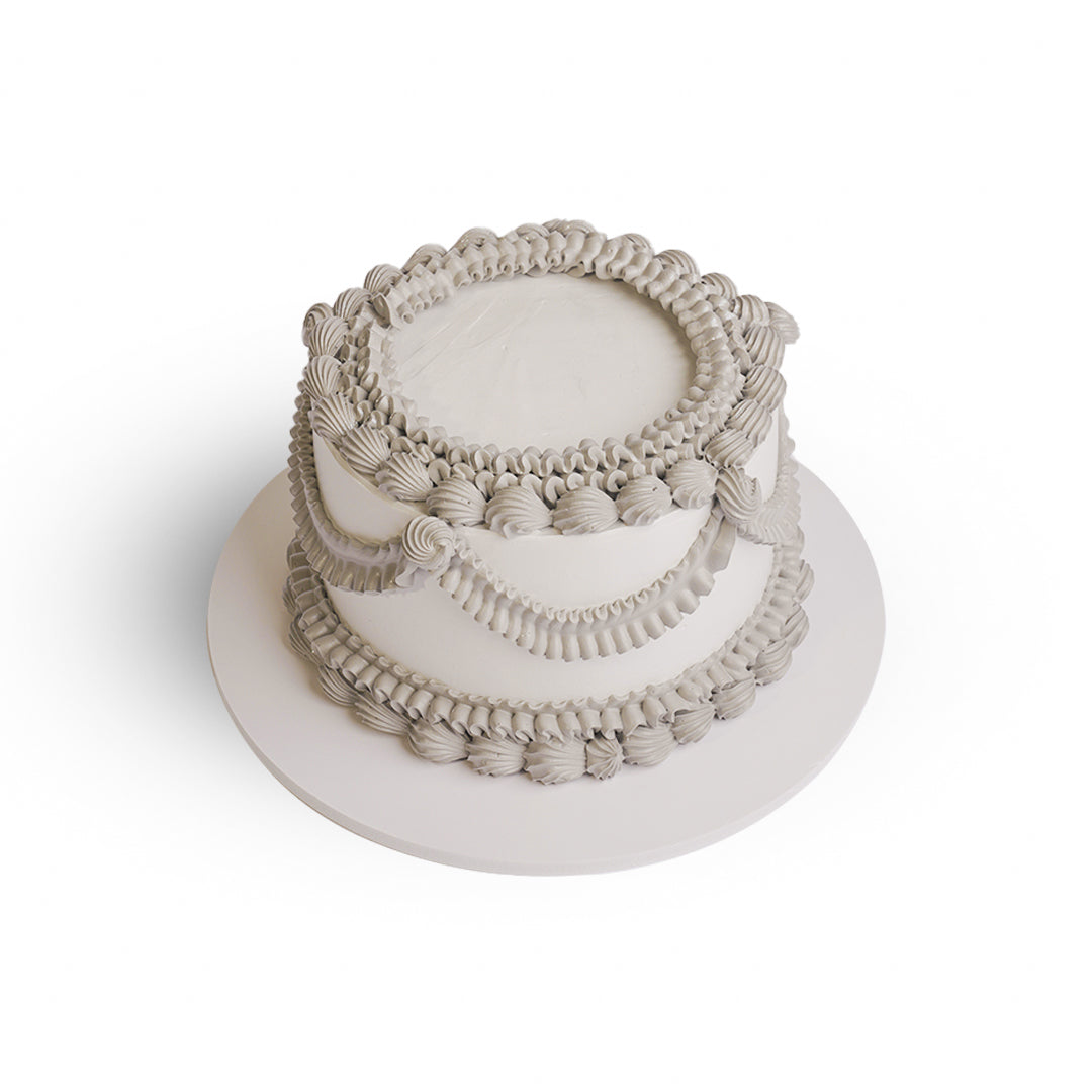 Grey Elegant Vintage Cake