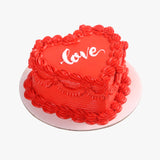 Red heart cake